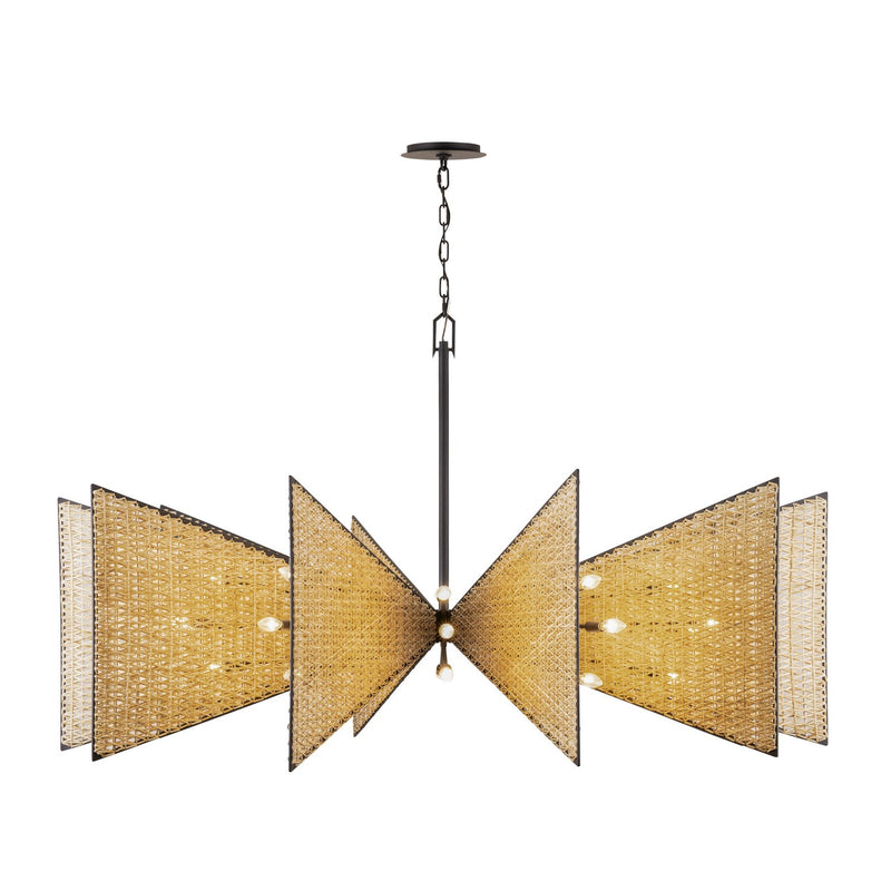 Varaluz 379C30MBS 30 Light Chandelier, Matte Black/Sulihiya