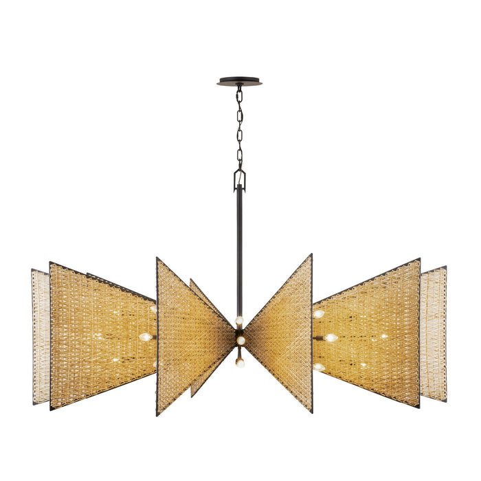 Varaluz 379C30MBS 30 Light Chandelier, Matte Black/Sulihiya