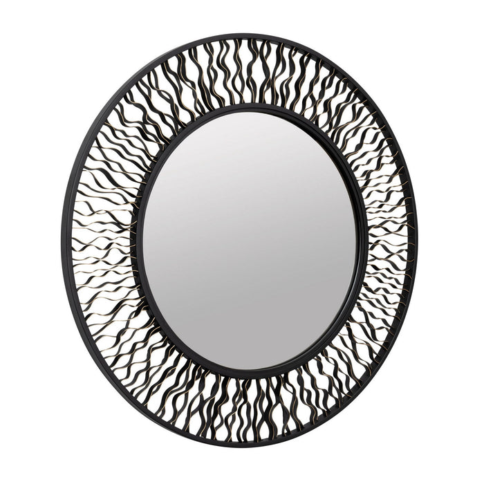 Varaluz 380MI30AMBFG Mirror, Matte Black/French Gold