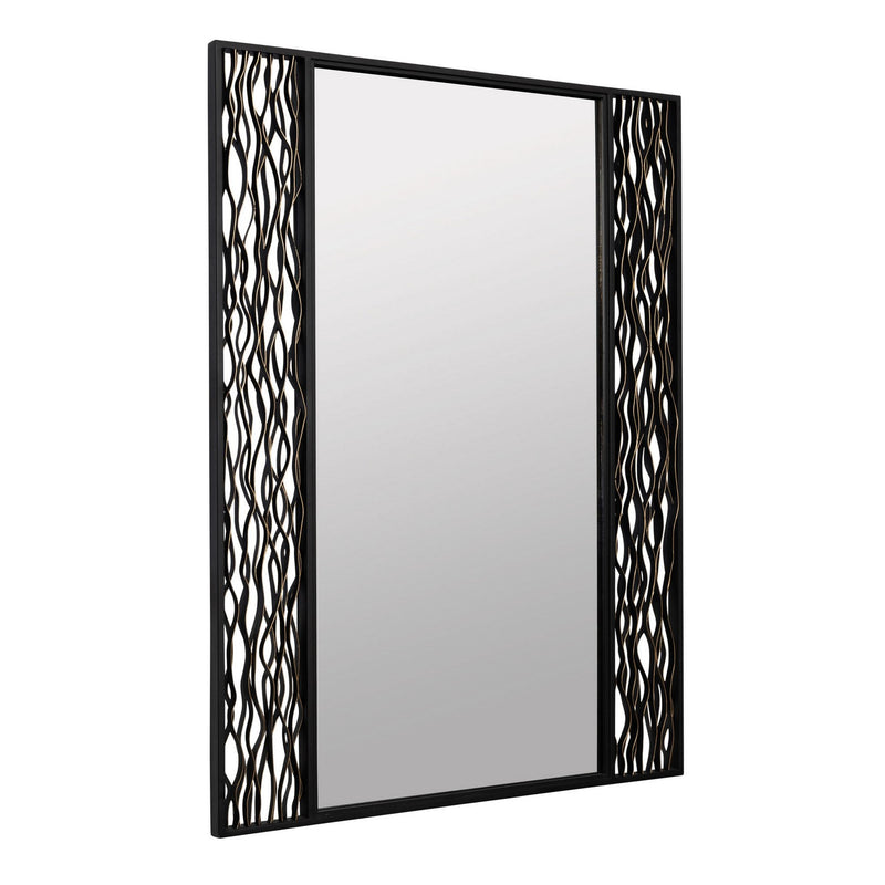Varaluz 380MI30BMBFG Mirror, Matte Black/French Gold