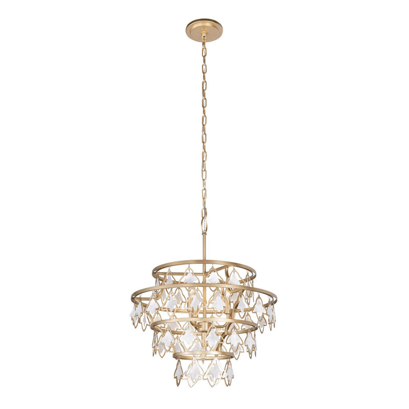 Varaluz 386C04FG Four Light Chandelier, French Gold
