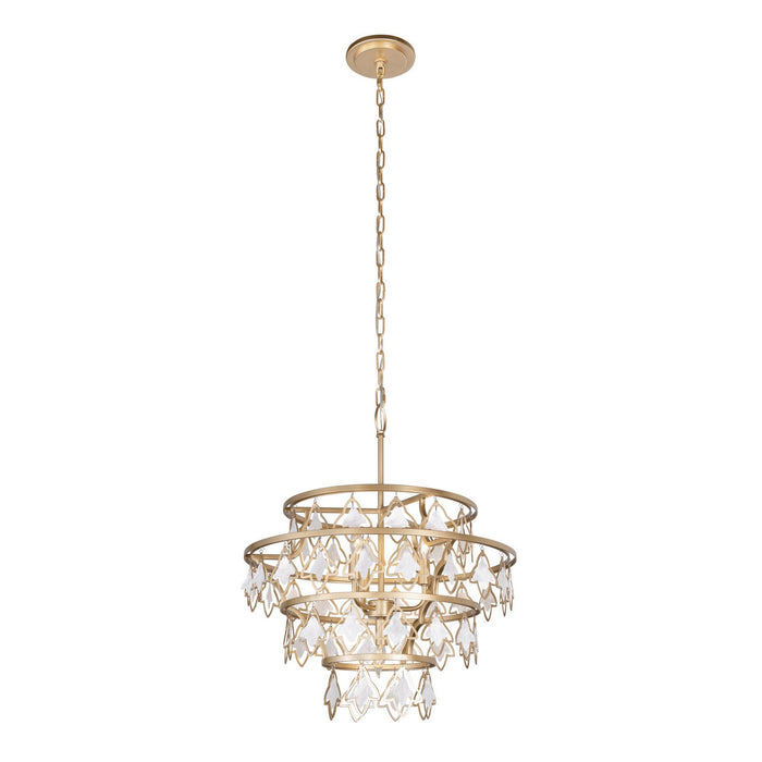 Varaluz 386C04FG Four Light Chandelier, French Gold