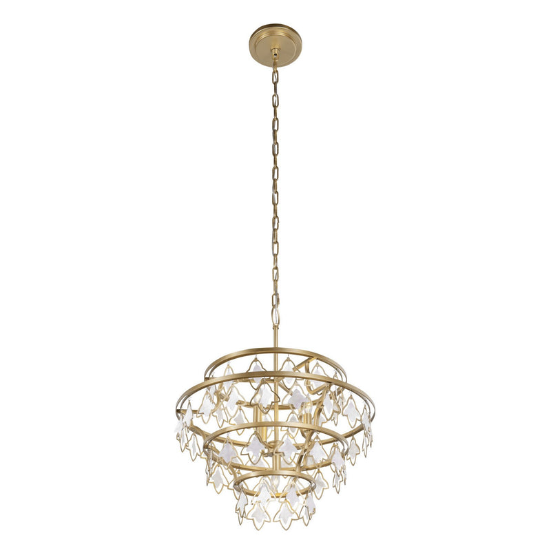 Varaluz 386C04FG Four Light Chandelier, French Gold