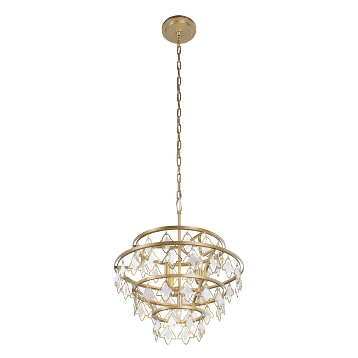 Varaluz 386C04FG Four Light Chandelier, French Gold