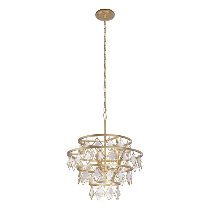 Varaluz 386C04FG Four Light Chandelier, French Gold
