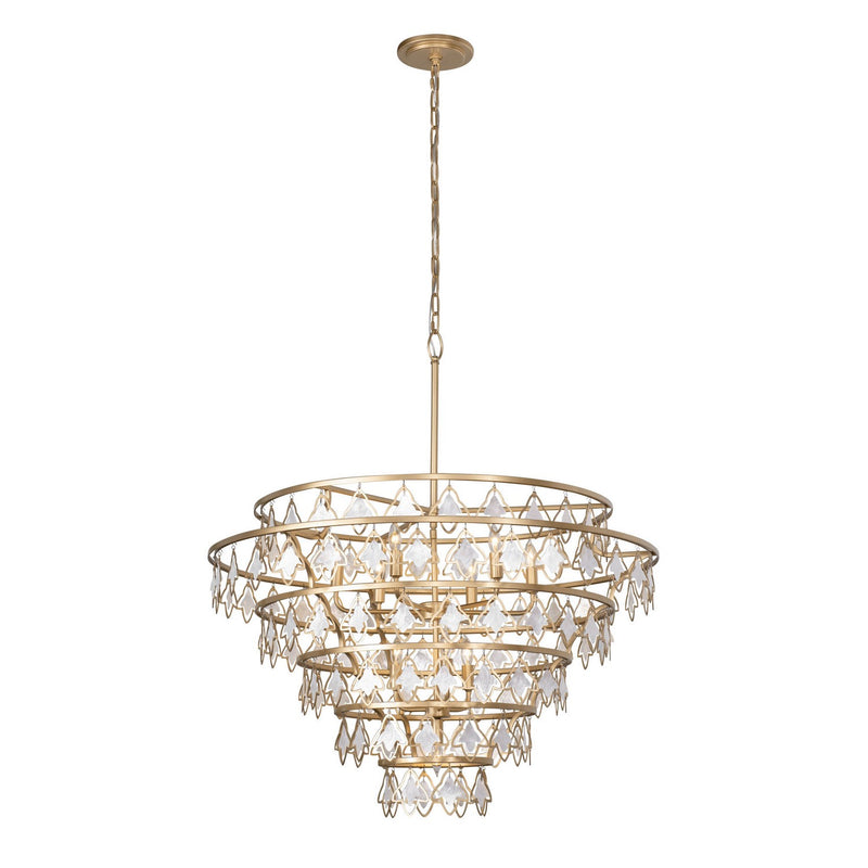 Varaluz 386C10FG Ten Light Chandelier, French Gold