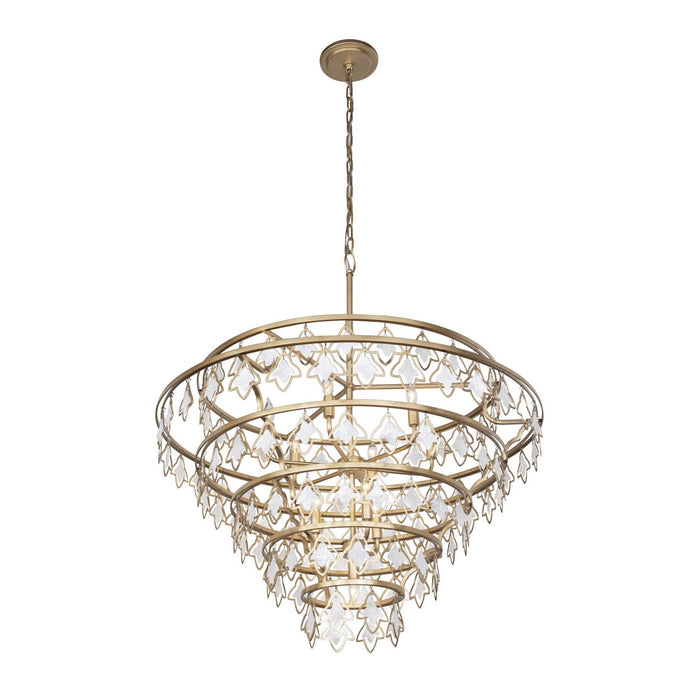 Varaluz 386C10FG Ten Light Chandelier, French Gold