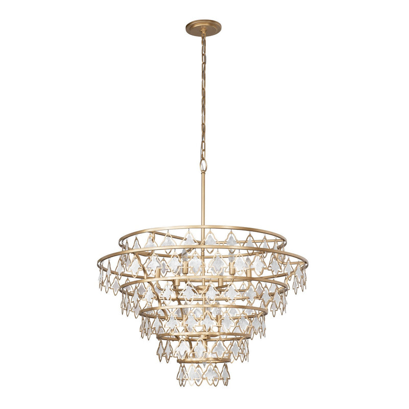 Varaluz 386C10FG Ten Light Chandelier, French Gold