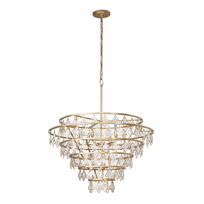 Varaluz 386C10FG Ten Light Chandelier, French Gold