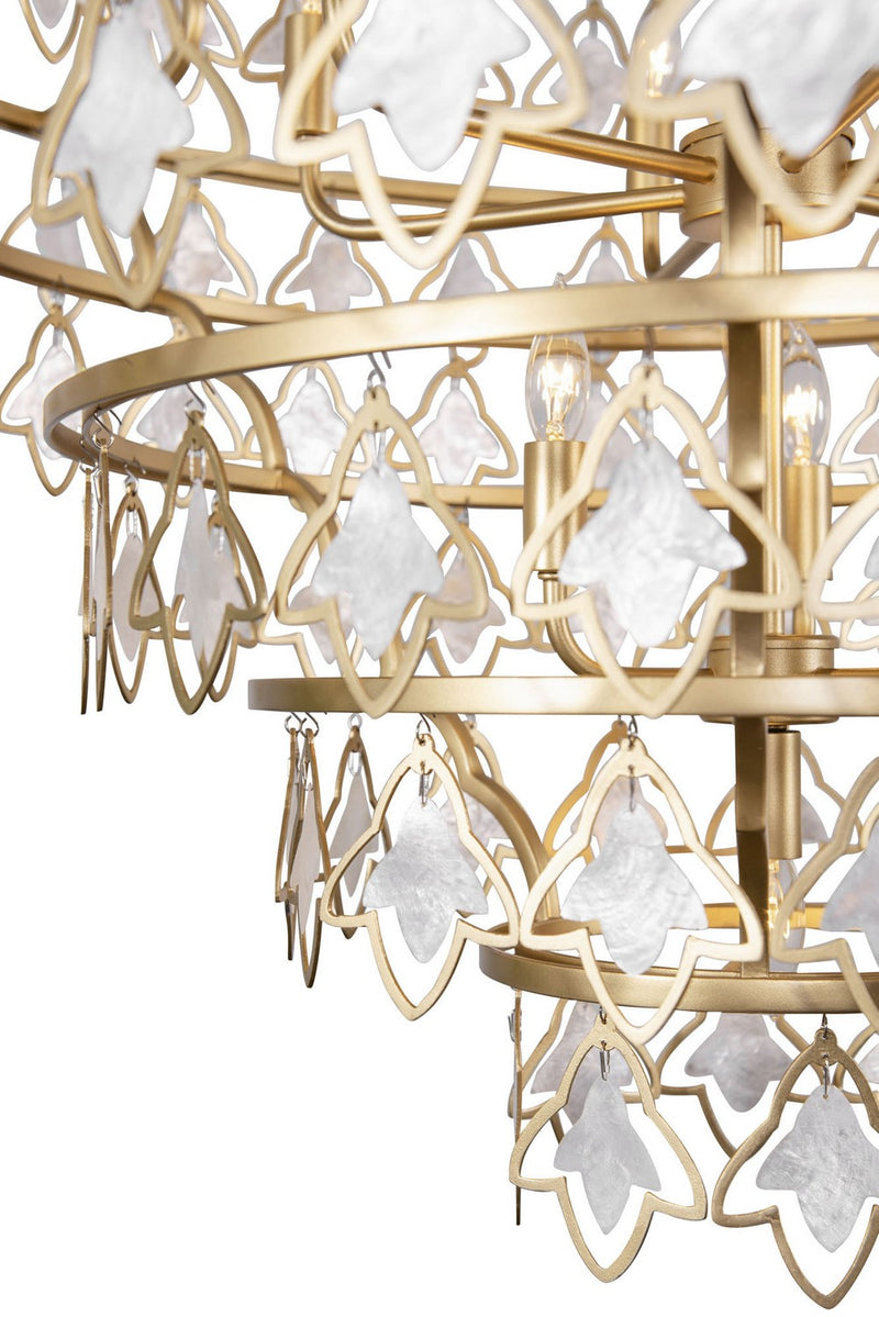 Varaluz 386C10FG Ten Light Chandelier, French Gold