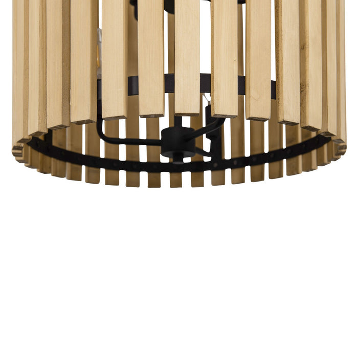 Varaluz 387F06MBH Six Light Foyer Pendant, Matte Black/Honey Blonde