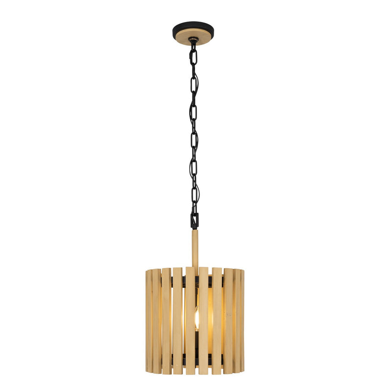 Varaluz 387P02MBH Two Light Pendant, Matte Black/Honey Blonde