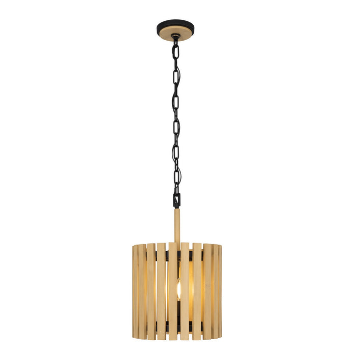 Varaluz 387P02MBH Two Light Pendant, Matte Black/Honey Blonde