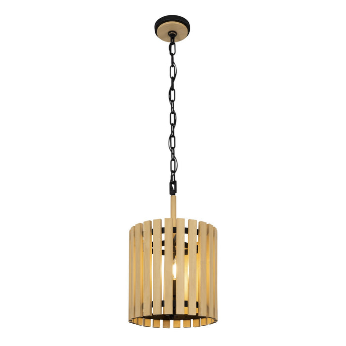 Varaluz 387P02MBH Two Light Pendant, Matte Black/Honey Blonde