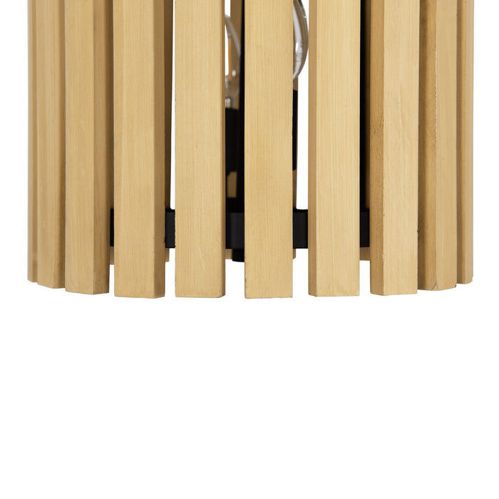 Varaluz 387P02MBH Two Light Pendant, Matte Black/Honey Blonde