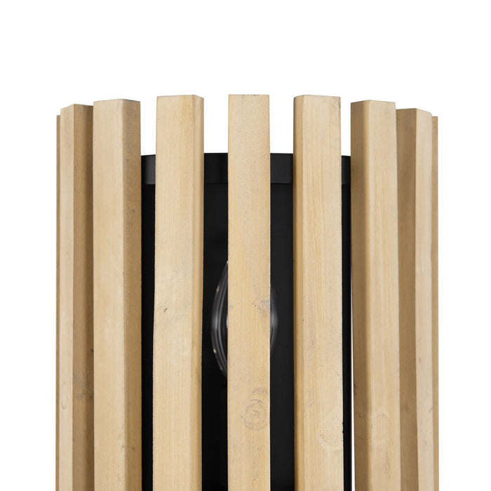 Varaluz 387W01MBH One Light Wall Sconce, Matte Black/Honey Blonde