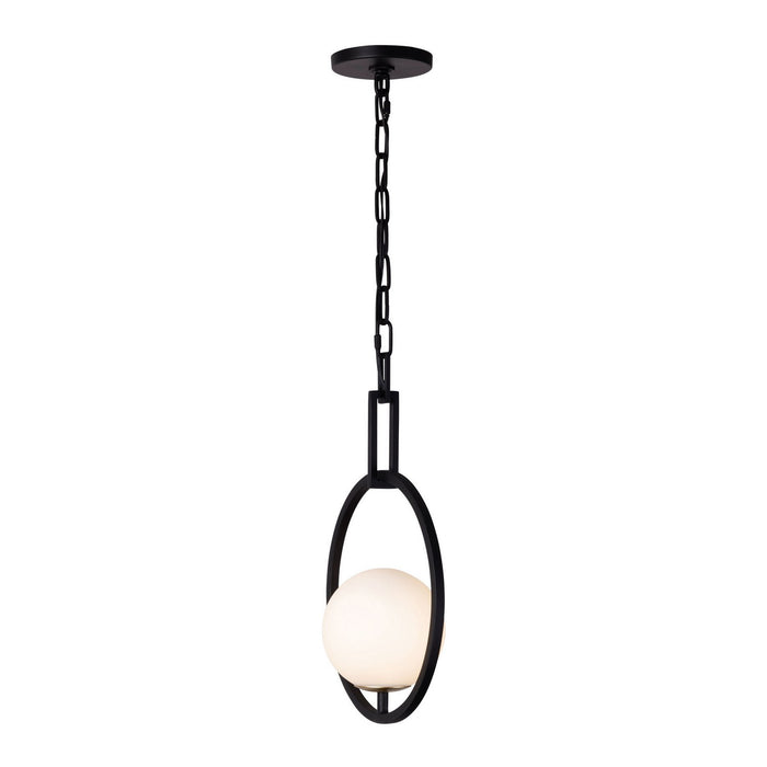 Varaluz 388P01MBFG One Light Pendant, Matte Black/French Gold