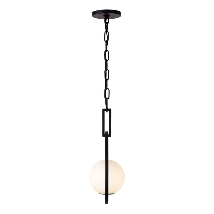 Varaluz 388P01MBFG One Light Pendant, Matte Black/French Gold