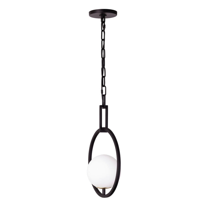 Varaluz 388P01MBFG One Light Pendant, Matte Black/French Gold