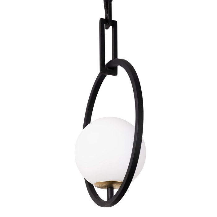 Varaluz 388P01MBFG One Light Pendant, Matte Black/French Gold