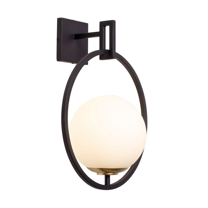 Varaluz 388W01MMBFG One Light Wall Sconce, Matte Black/French Gold