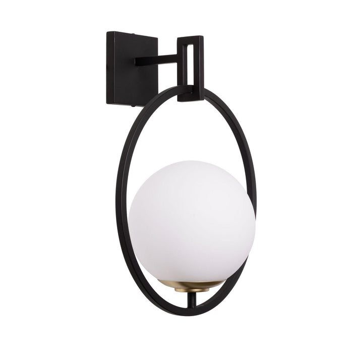 Varaluz 388W01MMBFG One Light Wall Sconce, Matte Black/French Gold
