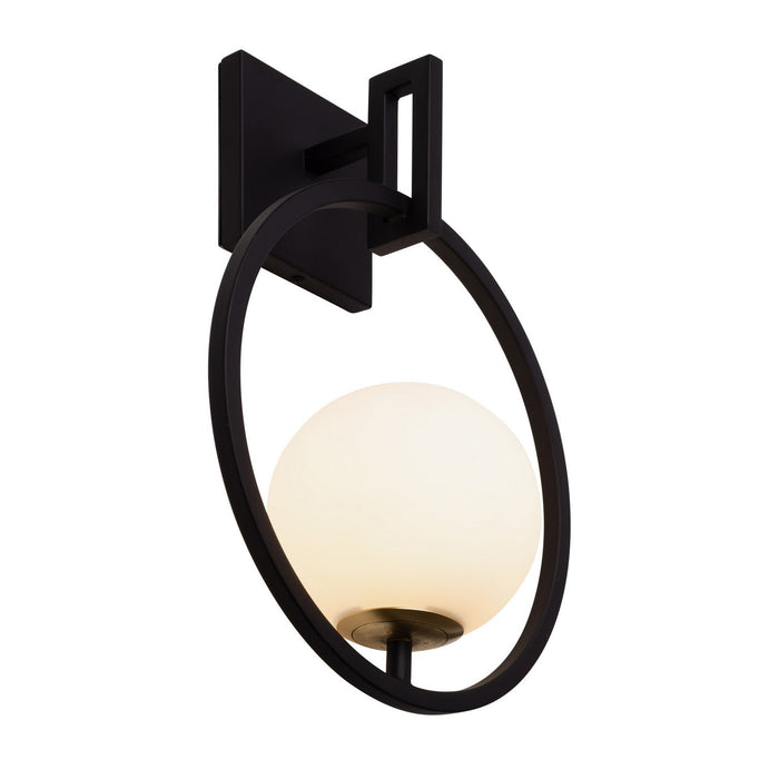 Varaluz 388W01SMBFG One Light Wall Sconce, Matte Black/French Gold