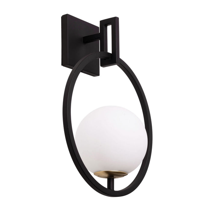 Varaluz 388W01SMBFG One Light Wall Sconce, Matte Black/French Gold