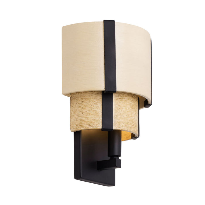 Varaluz 389W01MBHN One Light Wall Sconce, Matte Black/Honey/Medium Oak