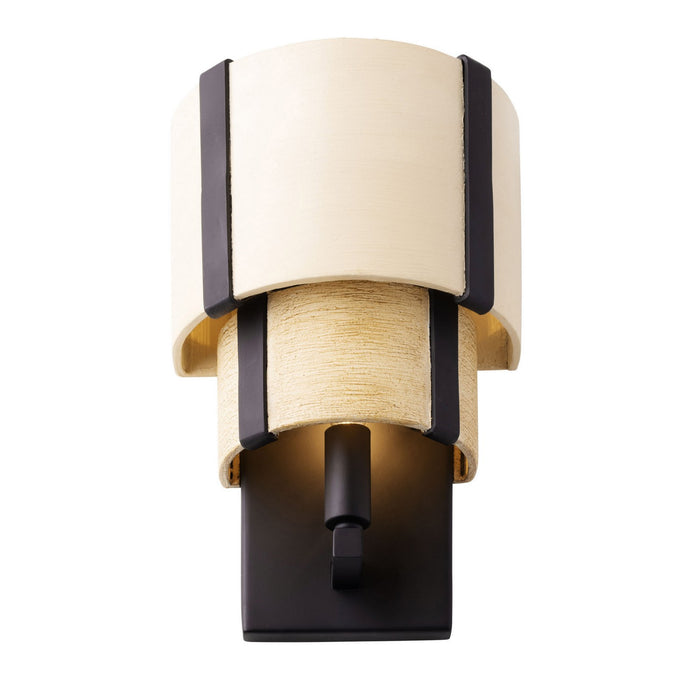 Varaluz 389W01MBHN One Light Wall Sconce, Matte Black/Honey/Medium Oak