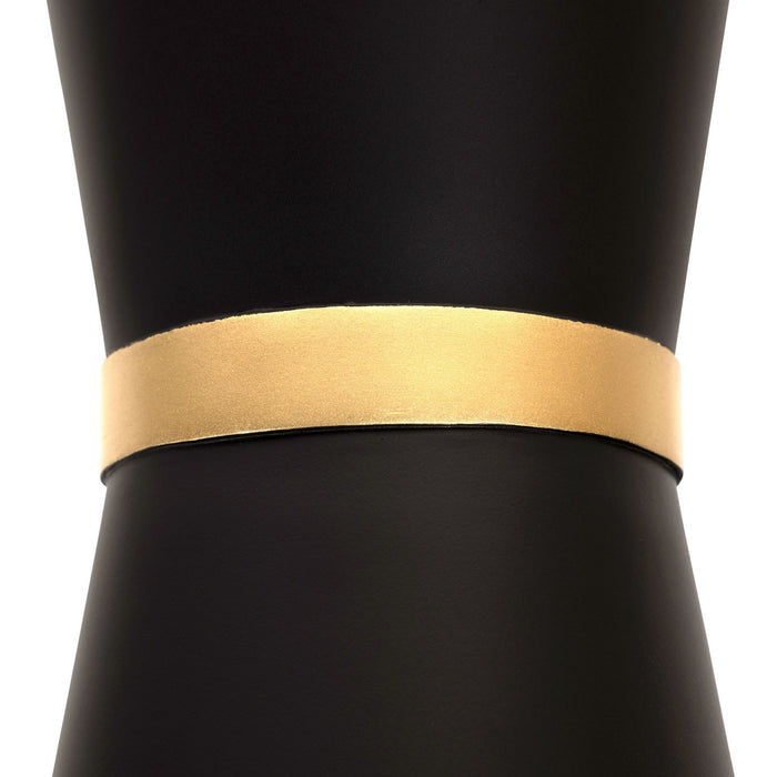 Varaluz 390P02MBFG Two Light Pendant, Matte Black/French Gold