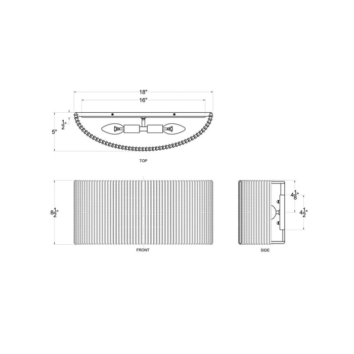 Varaluz 391B02FG Two Light Bath, French Gold