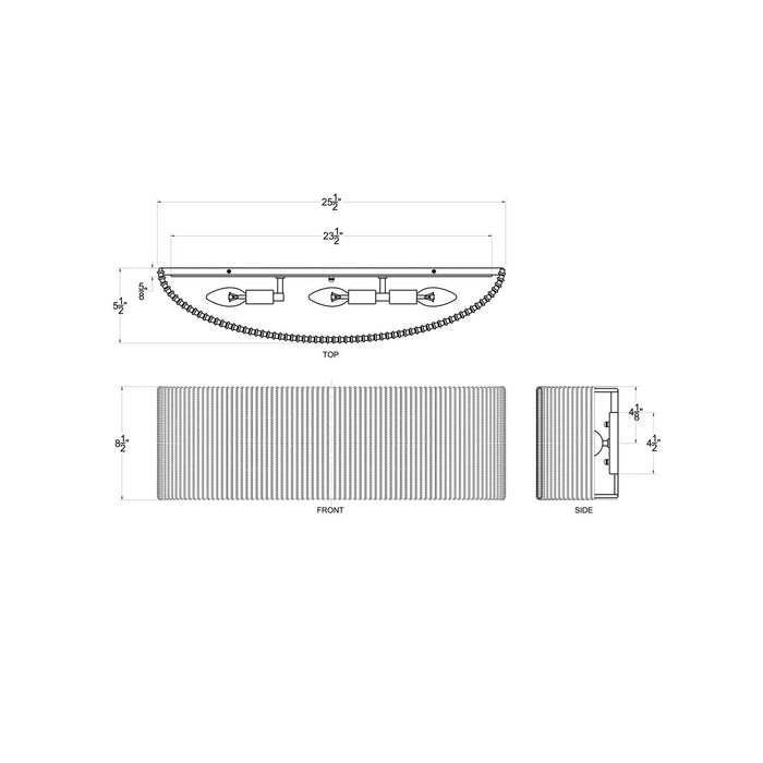 Varaluz 391B03FG Three Light Bath, French Gold