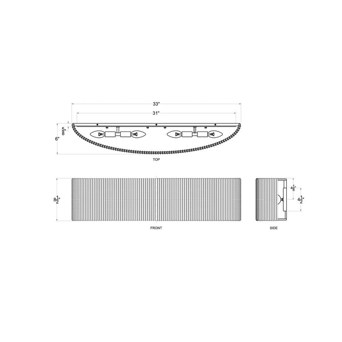 Varaluz 391B04FG Four Light Bath, French Gold
