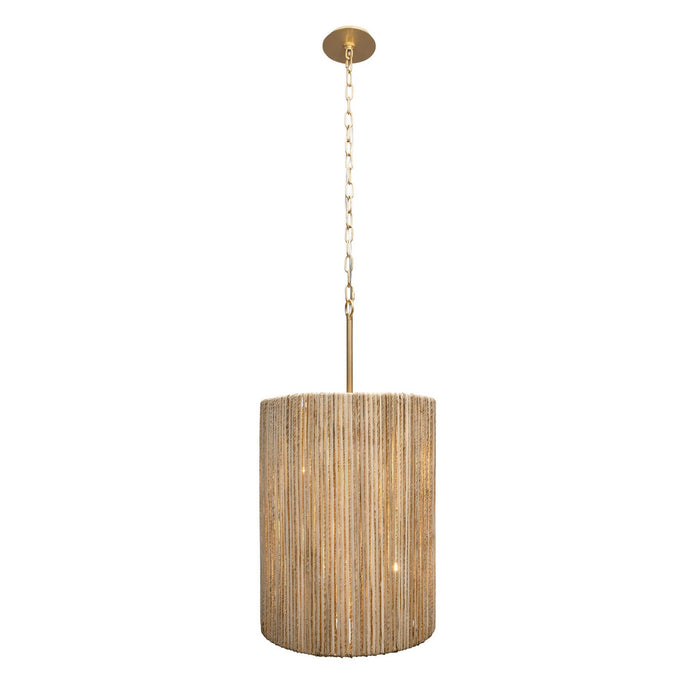 Varaluz 391F06FG Six Light Foyer Pendant, French Gold