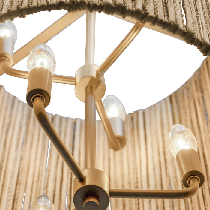Varaluz 391F06FG Six Light Foyer Pendant, French Gold