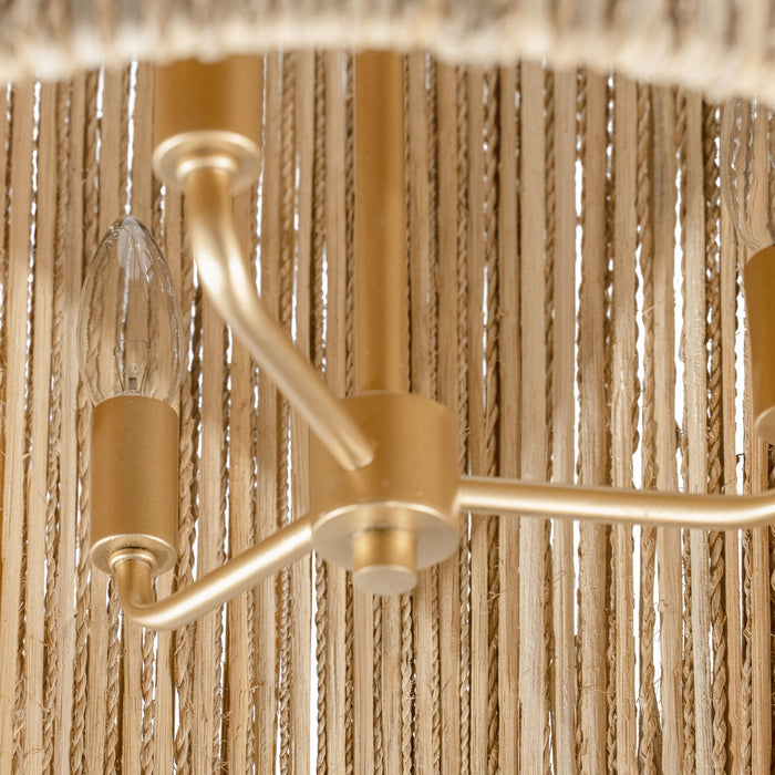 Varaluz 391F06FG Six Light Foyer Pendant, French Gold