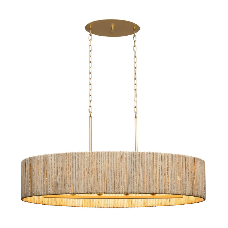 Varaluz 391N06FG Six Light Linear Pendant, French Gold