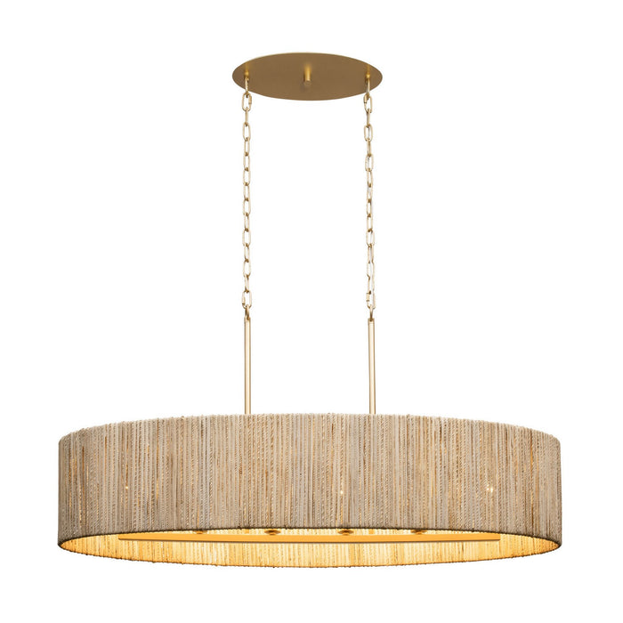 Varaluz 391N06FG Six Light Linear Pendant, French Gold