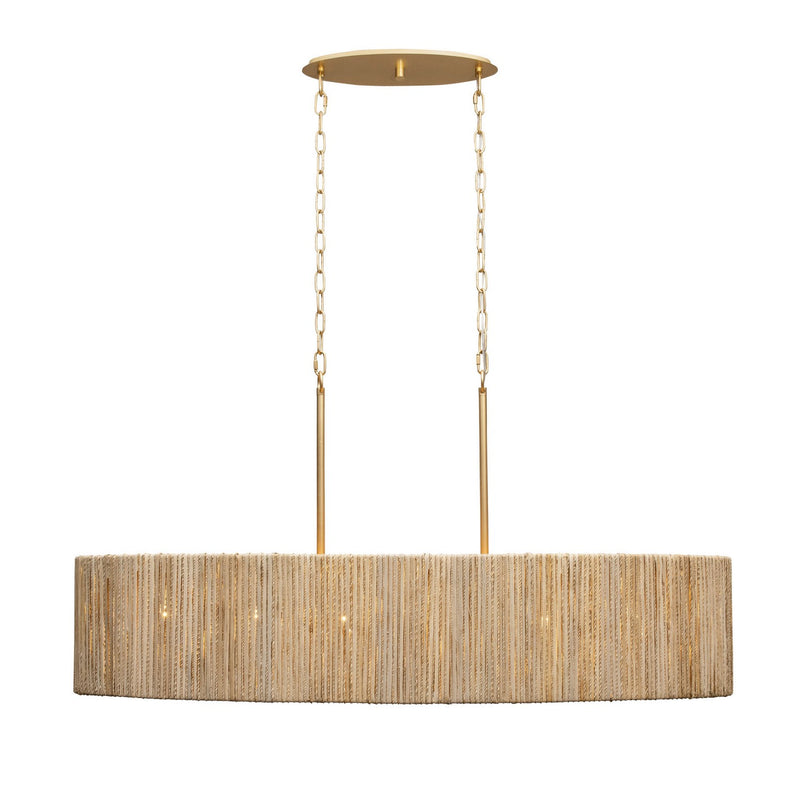 Varaluz 391N06FG Six Light Linear Pendant, French Gold