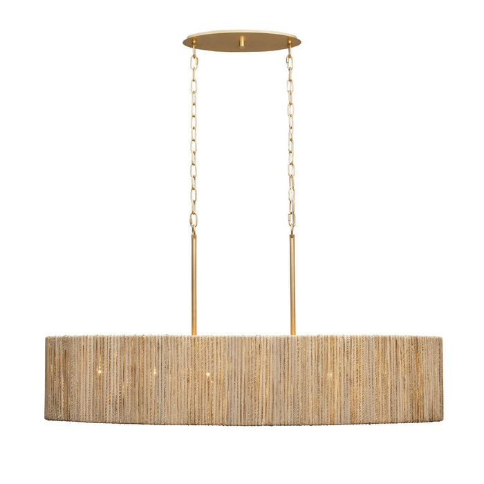 Varaluz 391N06FG Six Light Linear Pendant, French Gold