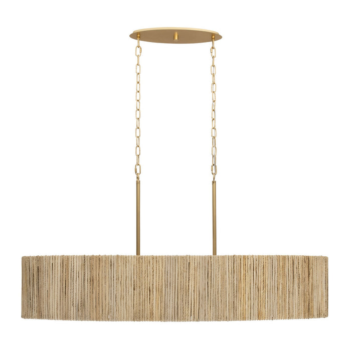 Varaluz 391N06FG Six Light Linear Pendant, French Gold