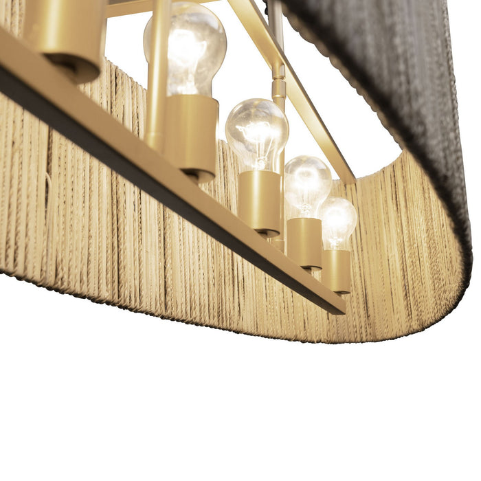 Varaluz 391N06FG Six Light Linear Pendant, French Gold
