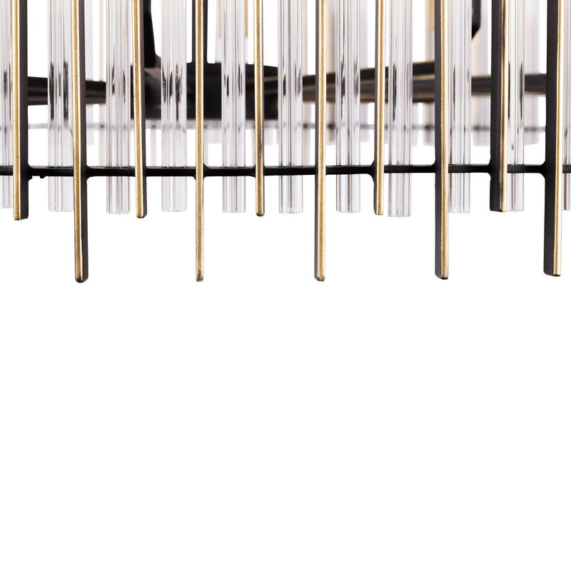 Varaluz 393P10MBFG Ten Light Pendant, Matte Black/French Gold