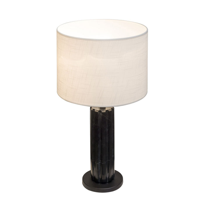 Varaluz 394T01MBBM One Light Table Lamp, Matte Black/Black Marble