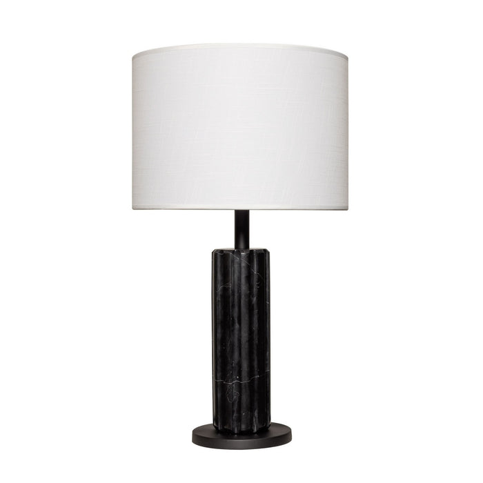 Varaluz 394T01MBBM One Light Table Lamp, Matte Black/Black Marble