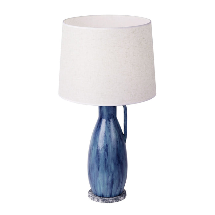Varaluz 395T01BAYLU One Light Table Lamp, Apothecary Gray/Blue Lustro