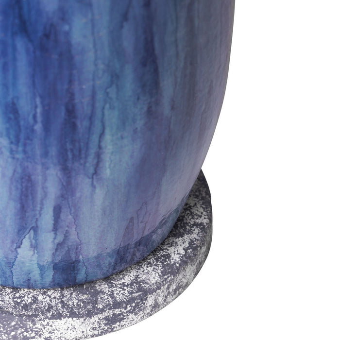 Varaluz 395T01BAYLU One Light Table Lamp, Apothecary Gray/Blue Lustro