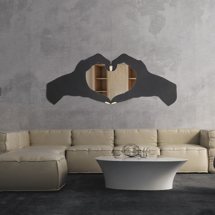 Varaluz 407MI09MBFG Mirror, Matte Black/French Gold
