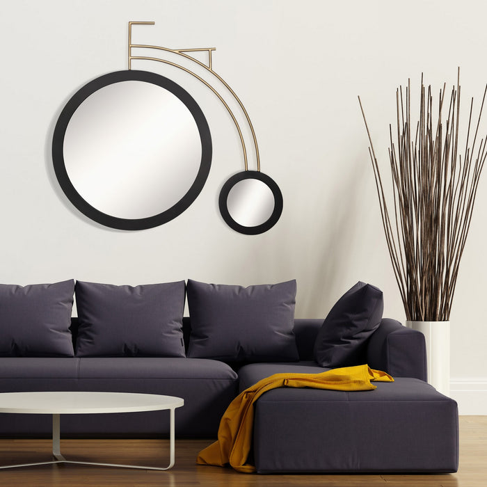 Varaluz 407MI10MBHG Mirror, Matte Black/Havana Gold